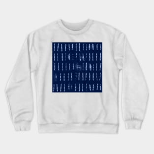 White stripes over blue, shibori Crewneck Sweatshirt